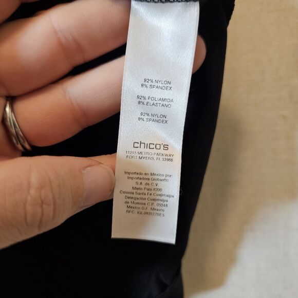 Chicos Tank Top Size 3 US XL Black Microfiber Contemporary Stretch Minimalism - Picture 5 of 7